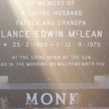MONK Lance Edwin McLean 1920-1979
