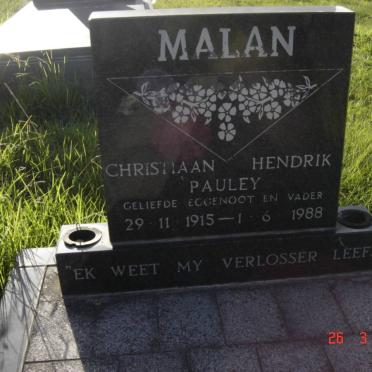 MALAN Christiaan Hendrik Pauley 1915-1988