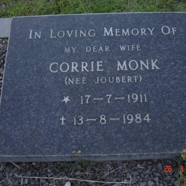 MONK Corrie nee JOUBERT 1911-1984