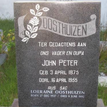 OOSTHUIZEN John Peter 1875-1955 :: OOSTHUIZEN Lorraine 1937-1992