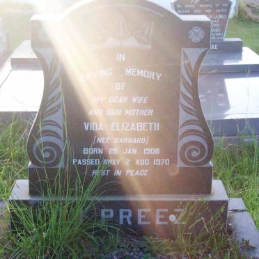 PREEZ Vida Elizabeth, du nee BARNARD 1906-1970