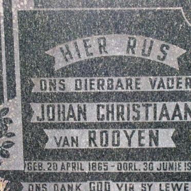 ROOYEN Johan Christiaan, van 1865-1959