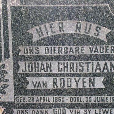 ROOYEN Johan Christiaan, van 1865-1959