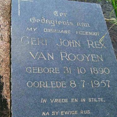 ROOYEN Gert John Rex, van 1890-1957