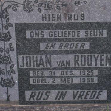 ROOYEN Johan, van 1925-1958