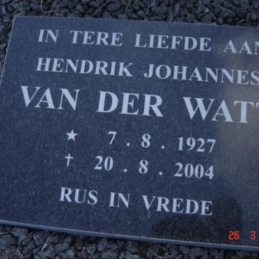 WATT Hendrik Johannes, van der  1927-2004
