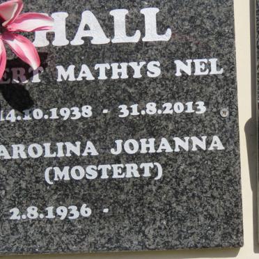 HALL Gert Mathys Nel 1938-2013 &amp; Carolina Johanna MOSTERT 1936-