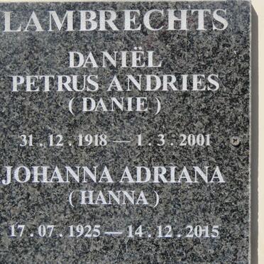 LAMBRECHTS Daniel Petrus Andries 1918-2001 &amp; Johanna Adriana 1925-2015