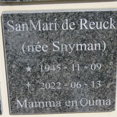 REUCK San-Marí, de nee SNYMAN 1945-2022