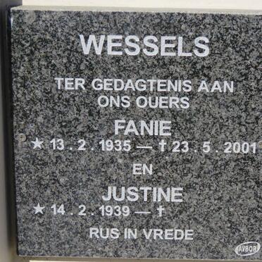 WESSELS Fanie 1935-2001 &amp; Justine 1939-