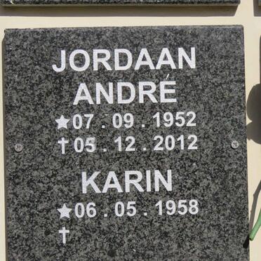 JORDAAN André 1952-2012 &amp; Karin 1958-
