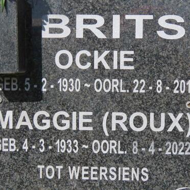 BRITS Ockie 1930-2011 &amp; Maggie ROUX 1933-2022