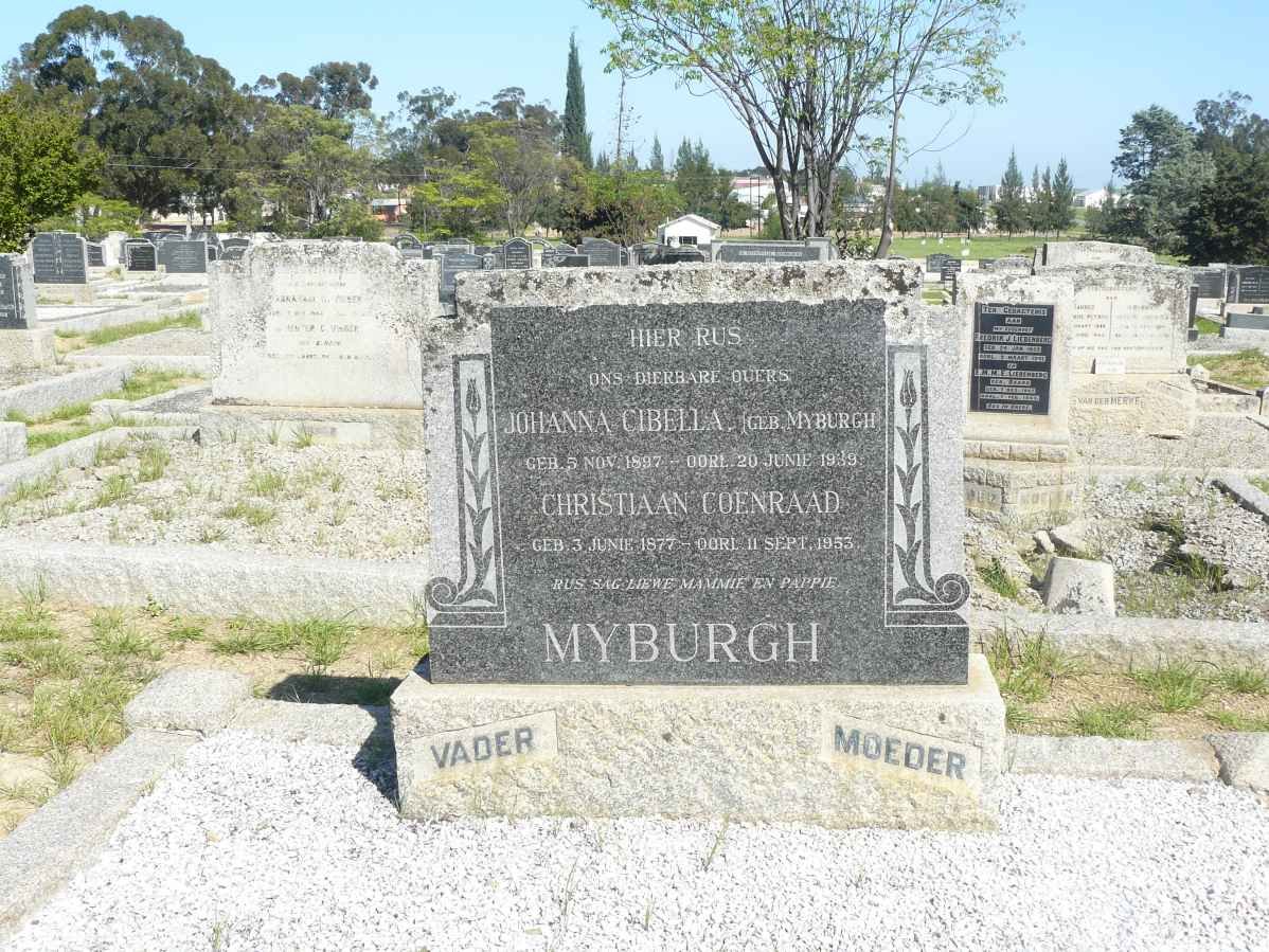 MYBURGH Christiaan Coenraad 1877-1953 &amp; Johanna Cibella MYBURGH 1887-1939