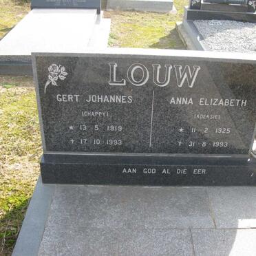 LOUW Gert Johannes 1919-1993 &amp; Anna Elizabeth 1925-1993