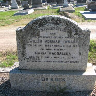 KOCK Willem Adriaan, de 1890-195? &amp; Maria Magdalena 1892-1973