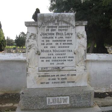 LOUW Joachim Paul -1927 &amp; Maria Magaretha GREEFF -1968