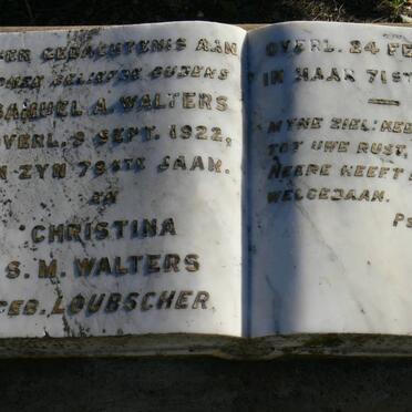 WALTERS Samuel A.  -1922 &amp; Christina S.M. LOUBSCHER  -1919