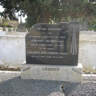 LOUBSER Johannes Jacobus 1900-1969 &amp; Elizabeth Anna Johanna 1901-1989