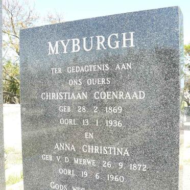 MYBURGH Christiaan Coenraad 1869-1936 &amp; Anna Christina V.D. MERWE 1872-1960