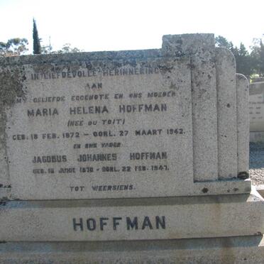 HOFFMAN Jacobus Johannes 1870-1947 &amp; Maria Helena DU TOIT 1872-1942