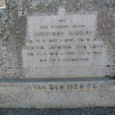 MERWE Christiaan Rudolph, van der 1862-1950 &amp; Susanna Johanna LOUW 1858-1940