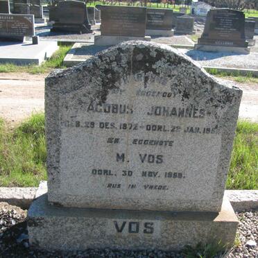 VOS Jacobus Johannes 1872-1951 &amp; M. -1958