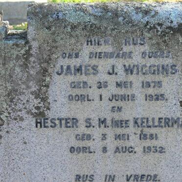 WIGGINS James J. 1875-1925 &amp; Hester S.M. KELLERMAN 1881-1932
