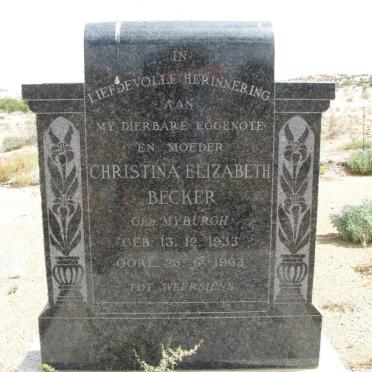 BECKER Christina Elizabeth nee MYBURGH 1933-1963
