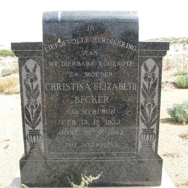 BECKER Christina Elizabeth nee MYBURGH 1933-1963
