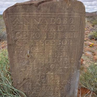 BALIE Anna Dorotia nee KRUGER 1856-1879