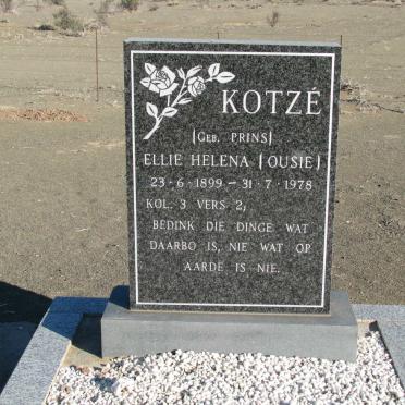 KOTZE Ellie Helene nee PRINS 1899-1978