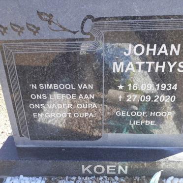 KOEN Johan Matthys 1934-2020