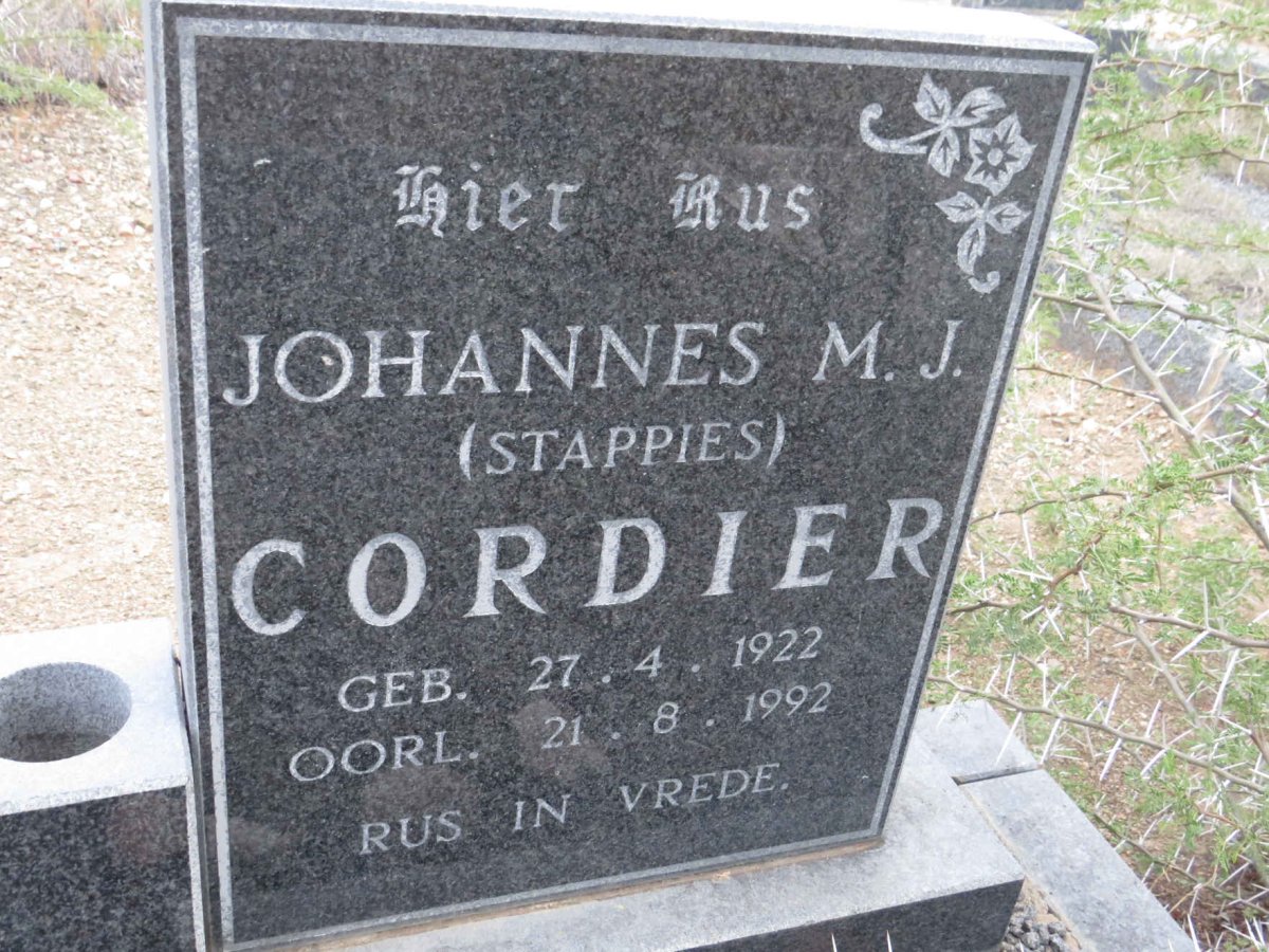 CORDIER Johannes M.J. 1922-1992