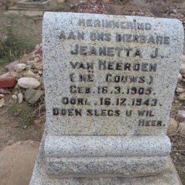 HEERDEN Jeanetta J., van nee GOUWS 1905-1943