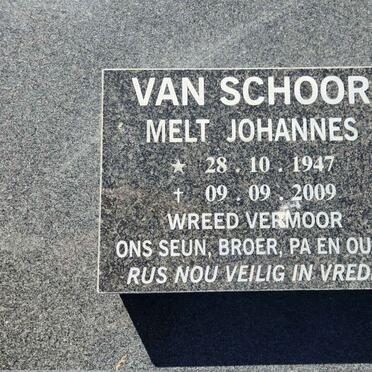 SCHOOR Melt Johannes, van 1947-2009