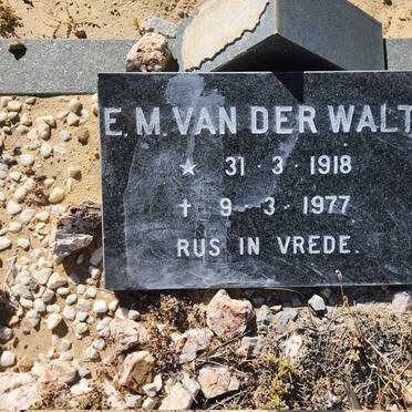 WALT E. M., van der 1918-1977