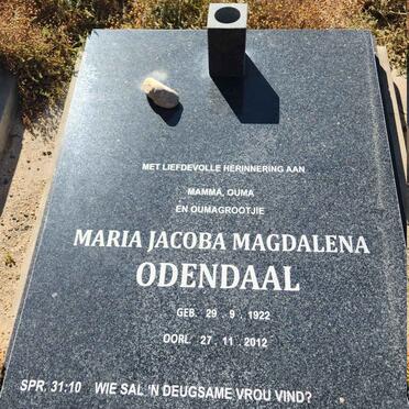 ODENDAAL Maria Jacoba Magdalena 1922-2012