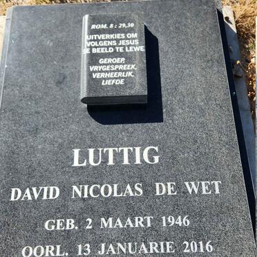 LUTTIG David Nicolas De Wet 1946-2016