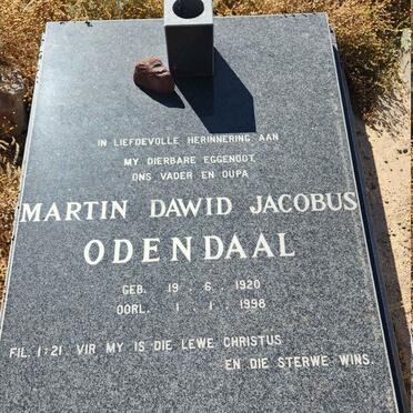 ODENDAAL Martin Dawid Jacobus 1920-1998