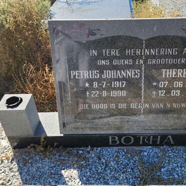 BOTHA Petrus Johannes 1917-1990 & Theresa 1930-2005