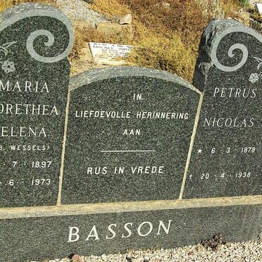 BASSON Petrus Nicolas 1878-1938 & Maria Dorethea Helena WESSELS 1897-1973