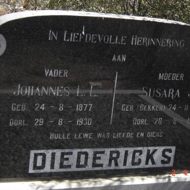 DIEDERICKS Johannes L.L. 1877-1930 &amp; Susara J. BEKKER 1884-1971