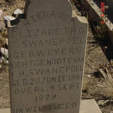 SWANEPOEL Elizabeth G.J. nee  WEYERS 1881-1928