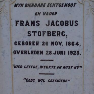 STOFBERG Frans Jacobus 1864-1923