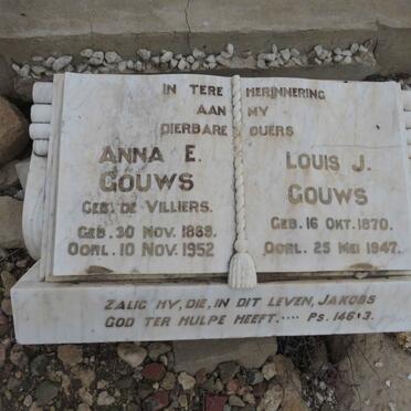 GOUWS Louis J. 1870-1947 &amp; Anna E. DE VILLIERS 1869-1952