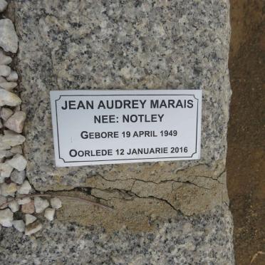 MARAIS Jean Audrey nee NOTLEY 1949-2016