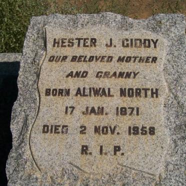 GIDDY Hester J. 1871-1958