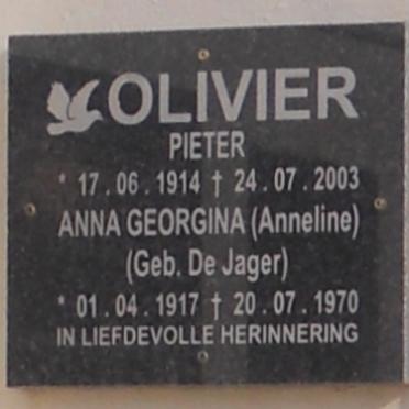 OLIVIER Pieter 1914-2003 &amp; Anna Georgina DE JAGER 1917-1970