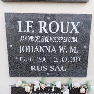 ROUX Johanna W.M., le 1936-2010