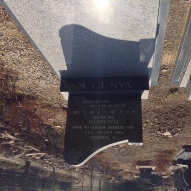 ECK Elizabeth, van nee VAN ECK 1911-1981